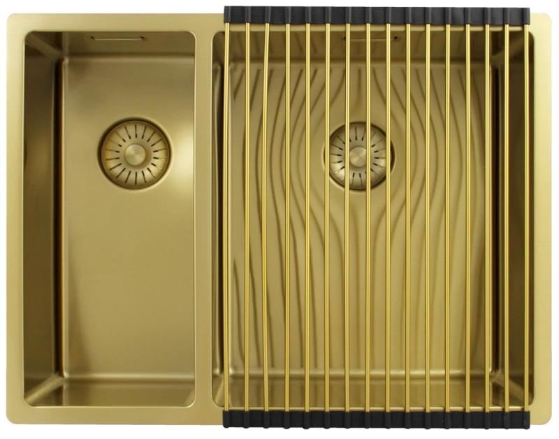 Pure.Sink Exclusivo Dourado 1,5 pia de uma e meia 18+34 cm raio de 10mm PEX183440-60