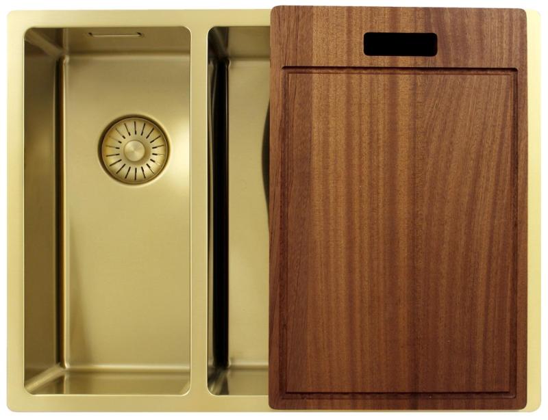 Pure.Sink Exclusivo Dourado 1,5 pia de uma e meia 18+34 cm raio de 10mm PEX183440-60