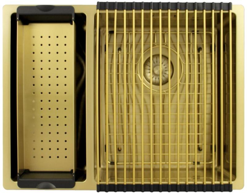 Pure.Sink Exclusivo Dourado 1,5 pia de uma e meia 18+34 cm raio de 10mm PEX183440-60