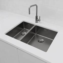 Pure.Sink Exclusivo Gun Metal 1,5 pia e meia 18+34 cm 10mm raio PEX183440-61
