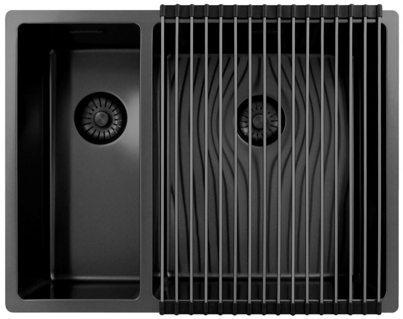 Pure.Sink Exclusivo Gun Metal 1,5 pia e meia 18+34 cm 10mm raio PEX183440-61