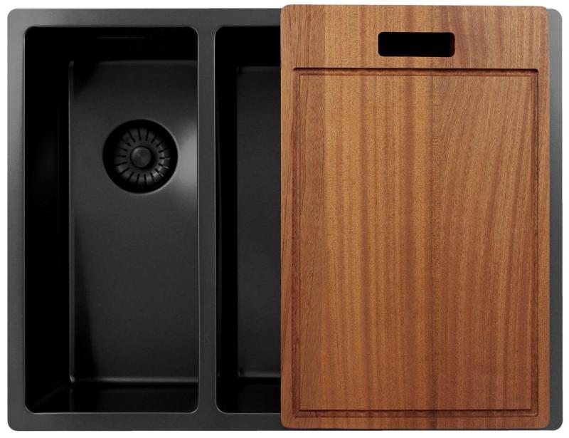 Pure.Sink Exclusivo Gun Metal 1,5 pia e meia 18+34 cm 10mm raio PEX183440-61