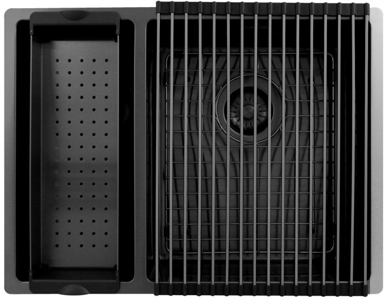 Pure.Sink Exclusivo Gun Metal 1,5 pia e meia 18+34 cm 10mm raio PEX183440-61