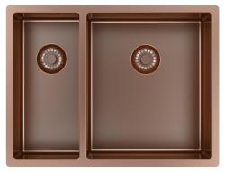 Pure.Sink Exclusivo Cobre 1,5 pia dupla de 18+34cm com raio de 10mm PEX183440-62