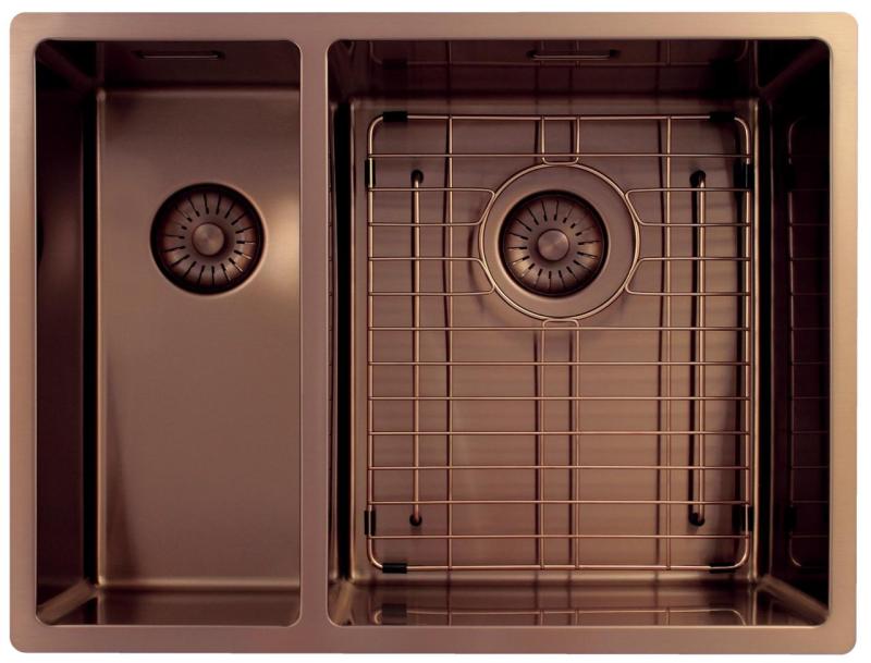 Pure.Sink Exclusivo Cobre 1,5 pia dupla de 18+34cm com raio de 10mm PEX183440-62