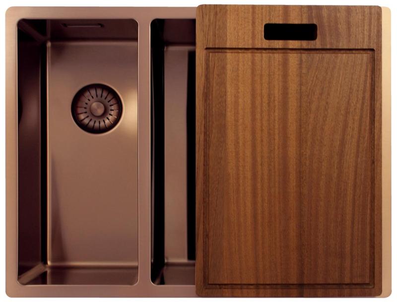 Pure.Sink Exclusivo Cobre 1,5 pia dupla de 18+34cm com raio de 10mm PEX183440-62