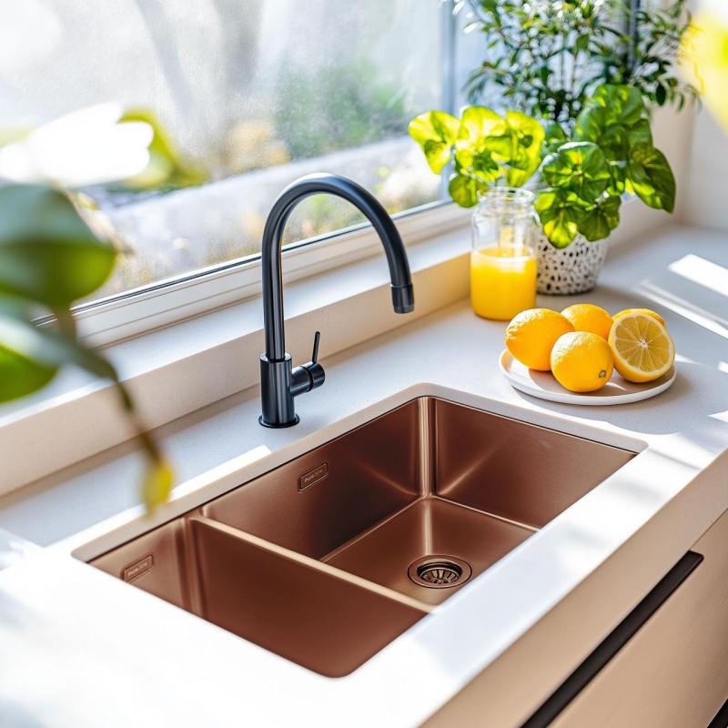 Pure.Sink Exclusivo Cobre 1,5 pia dupla de 18+34cm com raio de 10mm PEX183440-62