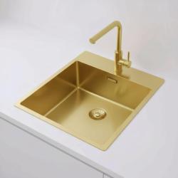 Pure.Sink Exclusivo Pia de ouro 44x52 cm Tapwing com furo de torneira raio de 10mm PEX4040T-60