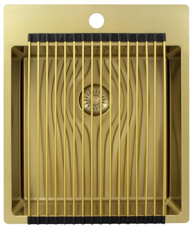 Pure.Sink Exclusivo Pia de ouro 44x52 cm Tapwing com furo de torneira raio de 10mm PEX4040T-60