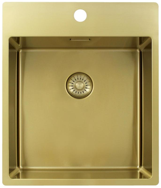 Pure.Sink Exclusivo Pia de ouro 44x52 cm Tapwing com furo de torneira raio de 10mm PEX4040T-60