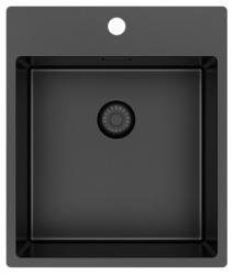 Pure.Sink Exclusivo Gun Metal pia 44x52 cm Tapwing com furo para torneira raio 10mm PEX4040T-61