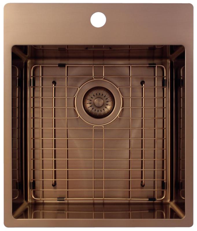 Pure.Sink Exclusivo Cobre pia 44x52 cm Tapwing com furo para torneira raio de 10mm PEX4040T-62