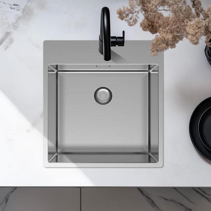 Pure.Sink Exclusivo pia RVS 49x52 cm Tapwing com furo para torneira raio de 10mm PEX4540T-02