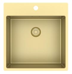 Pure.Sink Exclusivo Pia de ouro 49x52 cm Tapwing com furo para torneira raio de 10mm PEX4540T-60
