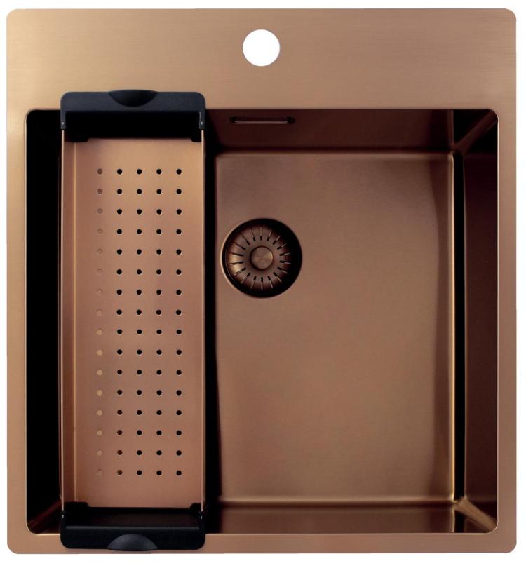 Pure.Sink Exclusivo Cobre pia 49x52 cm Tapwing com furo de torneira raio de 10mm PEX4540T-62