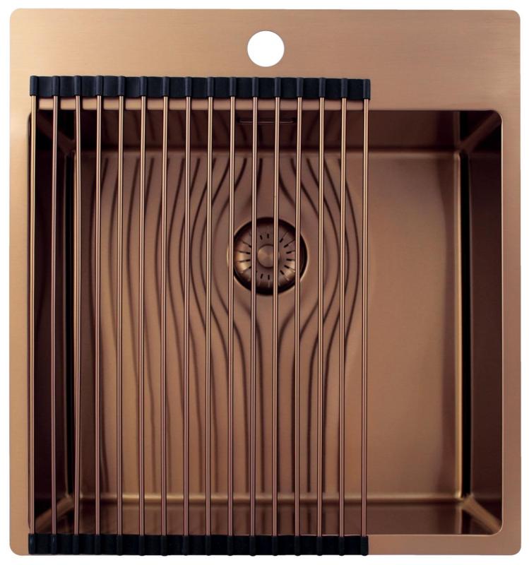 Pure.Sink Exclusivo Cobre pia 49x52 cm Tapwing com furo de torneira raio de 10mm PEX4540T-62