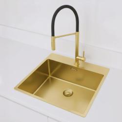 Pure.Sink Exclusivo Pia dourada 54x52 cm Tapwing com furo para torneira raio de 10mm PEX5040T-60