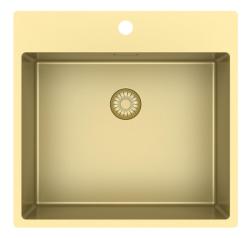 Pure.Sink Exclusivo Pia dourada 54x52 cm Tapwing com furo para torneira raio de 10mm PEX5040T-60