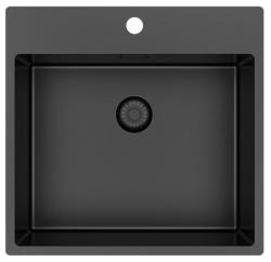 Pure.Sink Exclusivo Gun Metal pia 54x52 cm Tapwing com furo para torneira raio 10mm PEX5040T-61