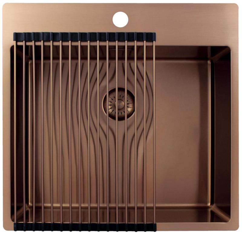 Pure.Sink Exclusivo Bacia de cobre 54x52 cm Tapwing com furo para torneira raio de 10mm PEX5040T-62