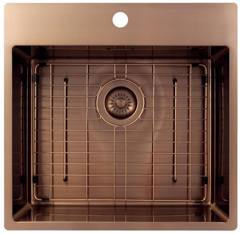 Pure.Sink Exclusivo Bacia de cobre 54x52 cm Tapwing com furo para torneira raio de 10mm PEX5040T-62