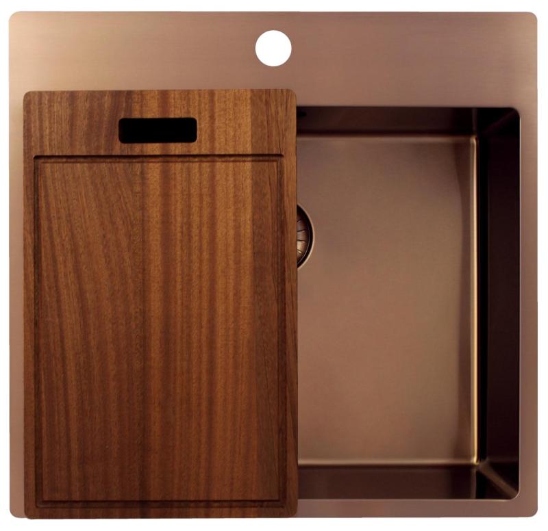 Pure.Sink Exclusivo Bacia de cobre 54x52 cm Tapwing com furo para torneira raio de 10mm PEX5040T-62