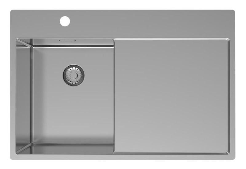 Pure.Sink Exclusivo RVS pequena pia com área de escorrimento 78x52 cm Tapwing à esquerda PEX3478LT-02
