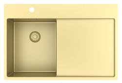 Pure.Sink Exclusivo Dourado pequena pia com área de escorrimento 78x52 cm Torneira à esquerda PEX3478LT-60