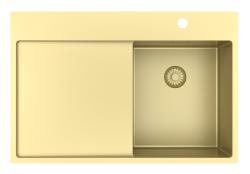 Pure.Sink Exclusivo Pequena pia dourada com área de escorrimento 78x52 cm Torneira à direita PEX3478RT-60