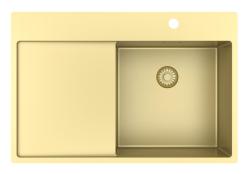 Pure.Sink Exclusivo Pia dourada com área de escorrimento 78x52 cm Torneira à direita PEX4078RT-60