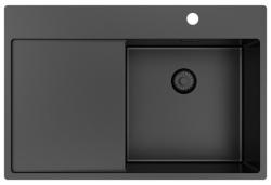 Pure.Sink Exclusivo Gun Metal pia com área de escorrimento 78x52 cm Tapwing direita PEX4078RT-61