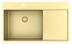 Pure.Sink Exclusivo Pia dourada com área de escorrimento 86x52 cm Torneira à esquerda PEX5086LT-60
