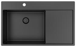 Pure.Sink Exclusivo Gun Metal pia com área de escorrimento 86x52 cm Tapwing à esquerda PEX5086LT-61