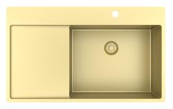 Pure.Sink Exclusivo Pia de ouro com área de escorrimento 86x52 cm Tapwing à direita PEX5086RT-60