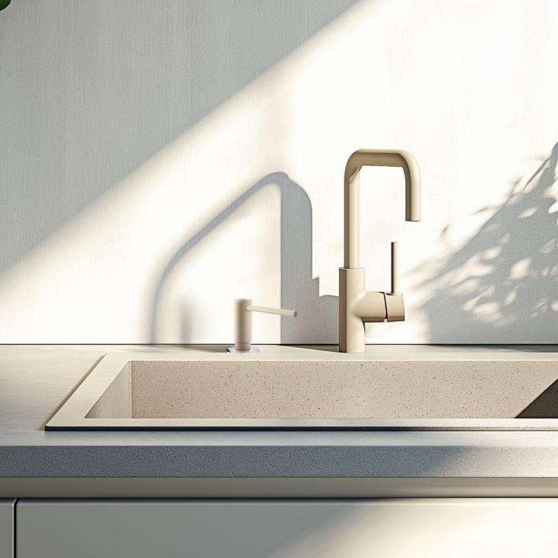 Franke Active dispenser de sabão embutido de granito para cozinha creme de café 112.0633.091