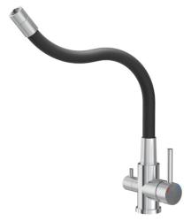 Torneira de Cozinha Quadri Selene RVS 3-vias com bico flexível e conexão extra para água filtrada 1208971407