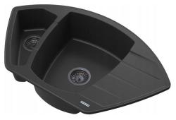 Graniteland Monte Granito preto Pia de canto de superfície 901x538mm com Plug de aço inoxidável 1208971413