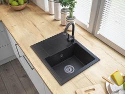 Graniteland Nex Pia de granito com aparência de pedra ardósia com área de escorrimento 574x464 mm 1208971426