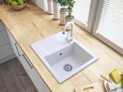 Graniteland Nex Pia de granito branco com área de escorrimento 574x464 mm 1208971430