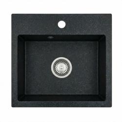 Graniteland Nera Pia de Granito 45x42 cm Look de Ardósia Dura Instalação com Furo para Torneira e Plug de Aço Inoxidável 1208971432