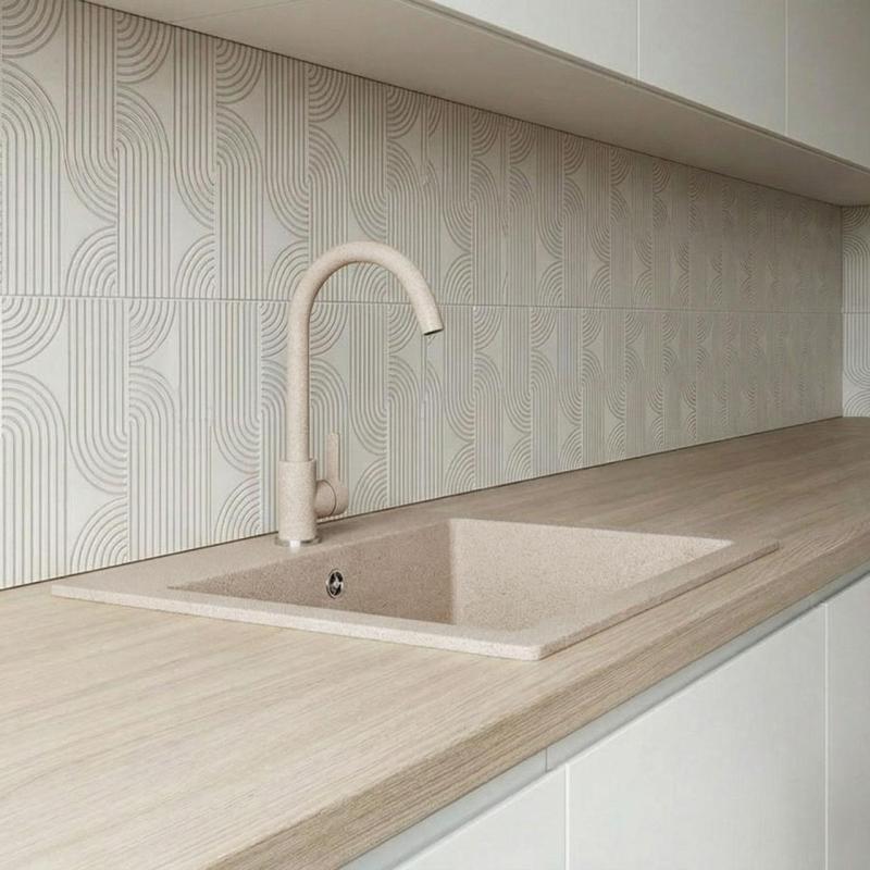 Graniteland Nera Pia de Granito 45x42 cm Bege de Embutir com Furo para Torneira e Plug de Aço Inoxidável 1208971434