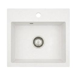 Graniteland Nera Pia de Granito 45x42 cm Branco Superior com Furo para Torneira e Plugue de Aço Inoxidável 1208971435