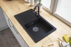 Graniteland Liri Granitos Pia preta com área de escorrimento 765x448 mm 1208971438