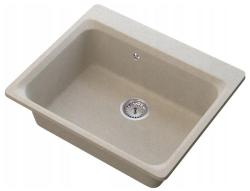 Graniteland Vastone Pia de Granito 619x522 mm Bege de Superfície com Furo para Torneira e Plugue de Aço Inoxidável 1208971444