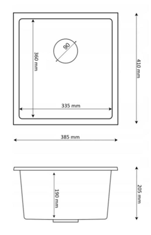Graniteland Miniva Pia de Granito Bege de Embutir 385x410 mm 1208971451