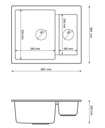 Graniteland Adda Granito Branco 1.5 Pia de Montagem 600x495mm 1208971455