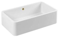 Ausmann Ceramic Mira Pia Cerâmica Branca - Embutida e Intermediária 795 x 460 mm com Plugue Dourado 1208971466