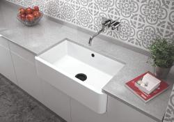 Ausmann Ceramic Mira Pia Cerâmica Branca - Embutida e Intermediária 795 x 460 mm com plugue preto 1208971469