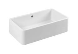 Ausmann Ceramic Mira Pia Cerâmica Branca - Embutida e Intermediária 795 x 460 mm com Plugue Branco 1208971470