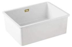 Ausmann Ceramic Ember Pia Cerâmica Branca - Montagem Superior e Inferior 54 x 40 cm com Plugue Dourado 1208971491